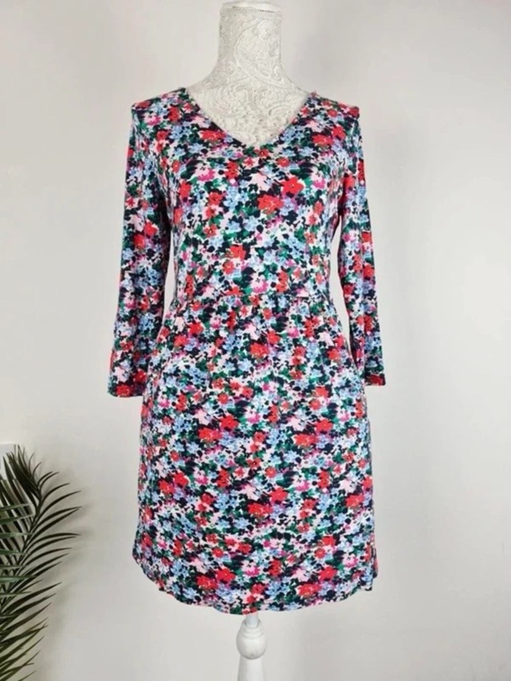 Floral V-Neck Maxi Dress in Multi-Color